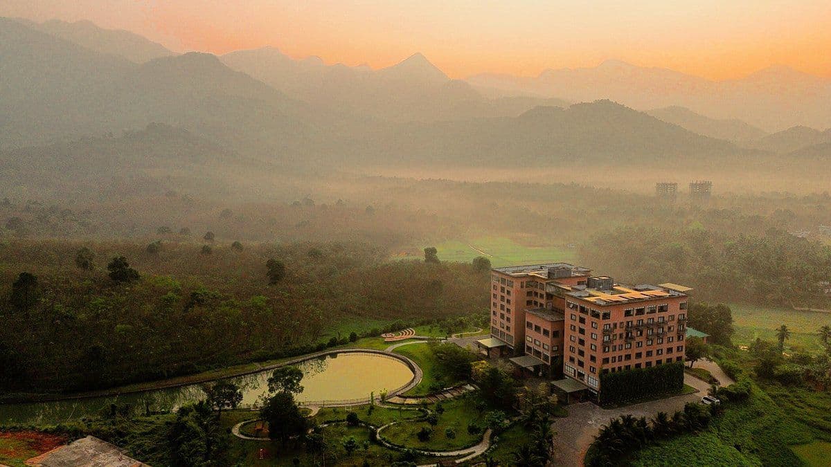 Tigris Valley aerial view at sunrise in the Western Ghats